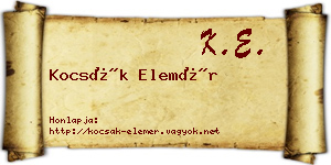 Kocsák Elemér névjegykártya