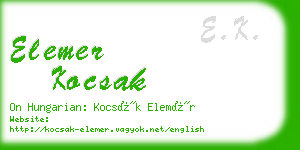 elemer kocsak business card